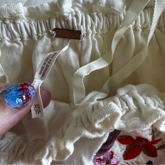 Free People Fleur Du Jour Cream Embroidered Dress size XS - Picture 5 of 9